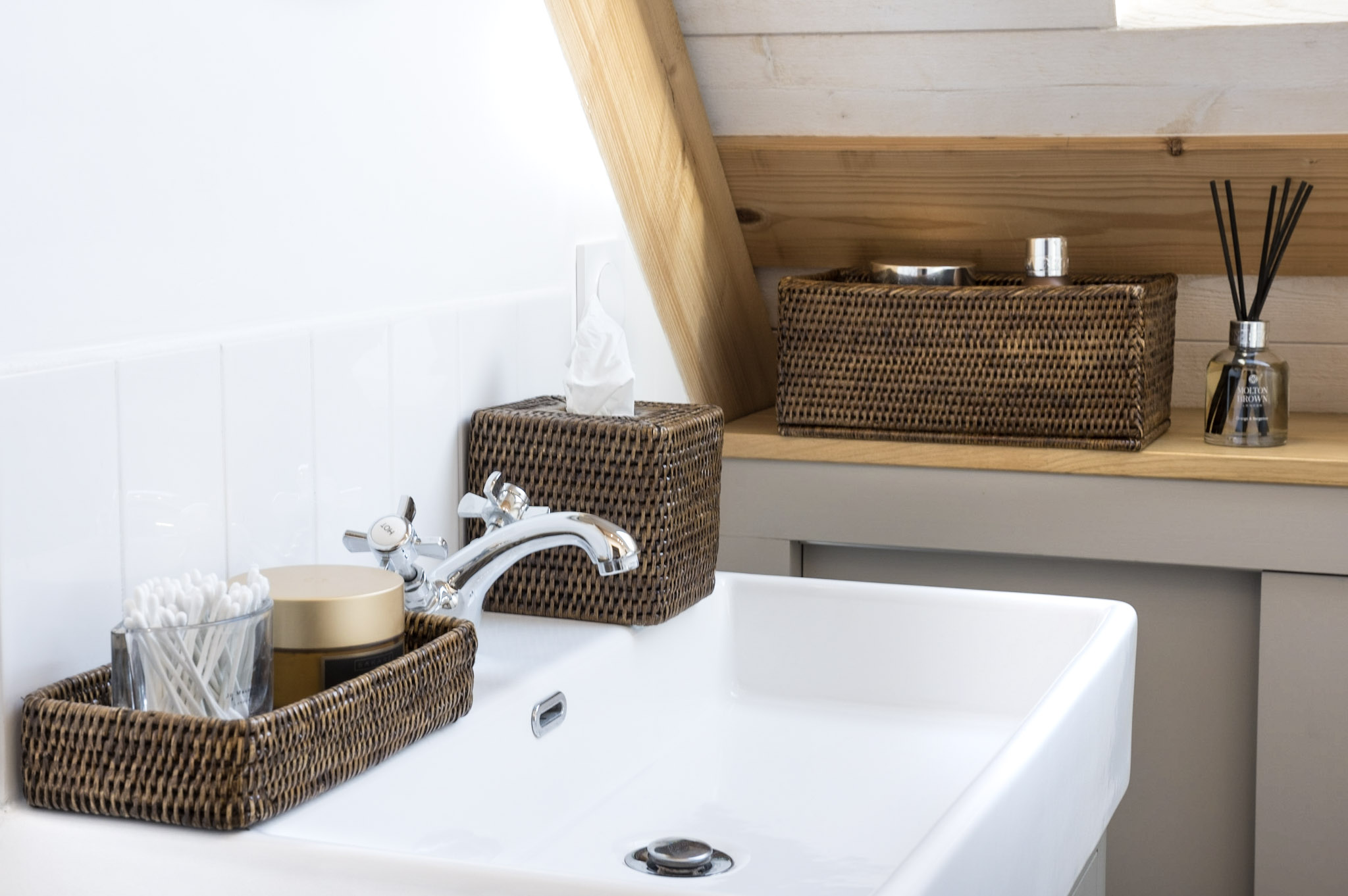 rattan storage containers for the bathroom