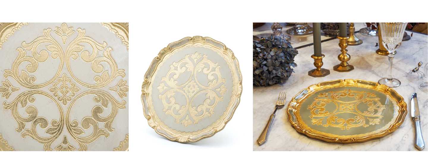 royal florentine gold silver chargers for dinner parties