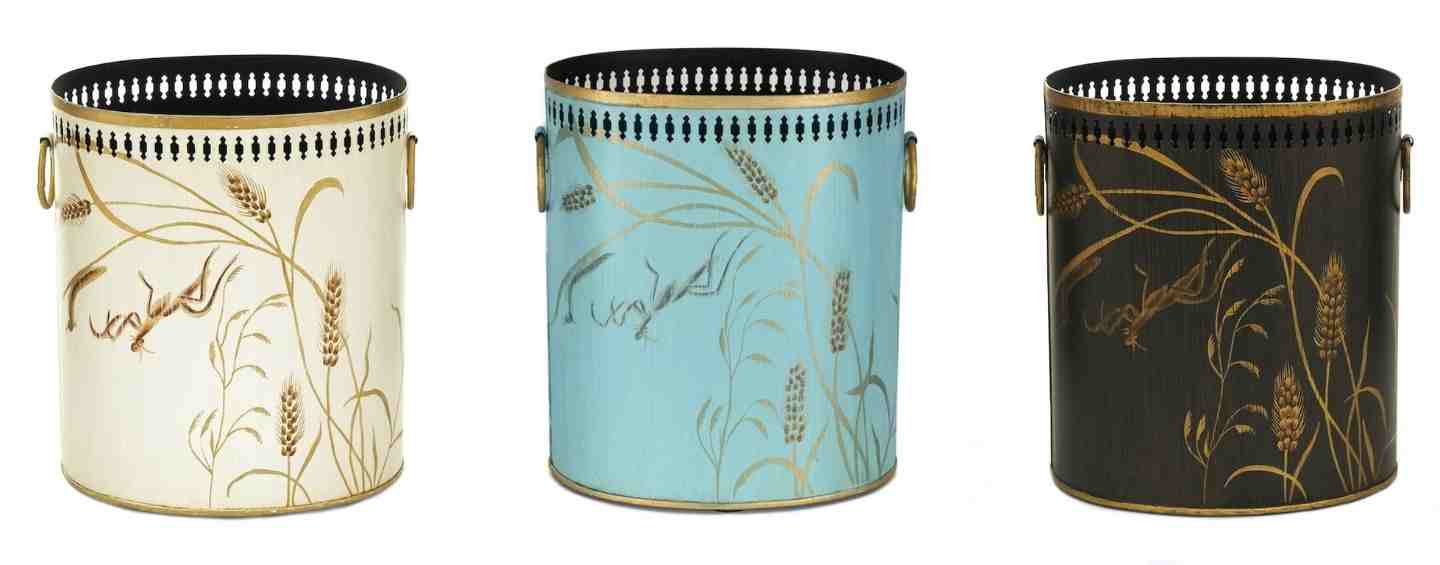 gorgeous hand painted waste paper bin