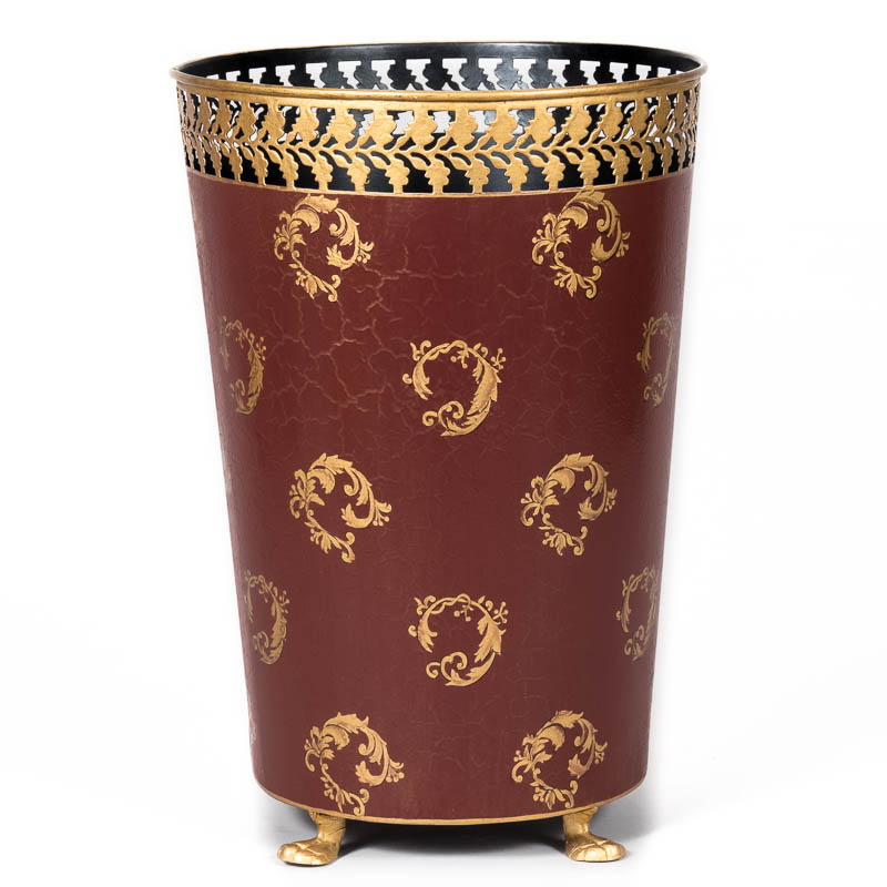 Swirl Designer Waste Paper Bin for  - deep claret