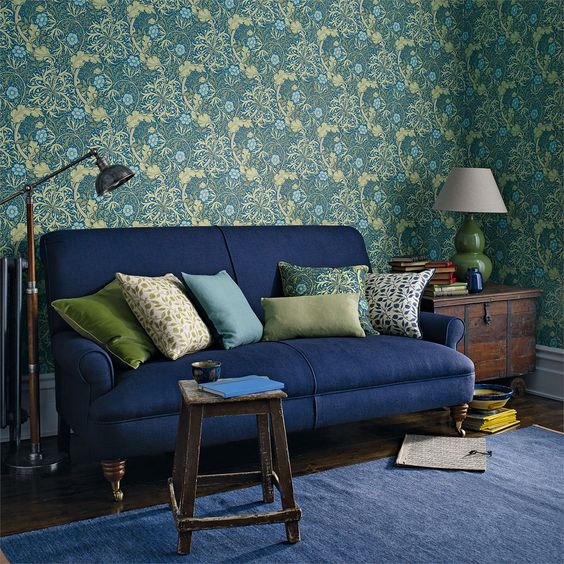 Blue William Morris Wall