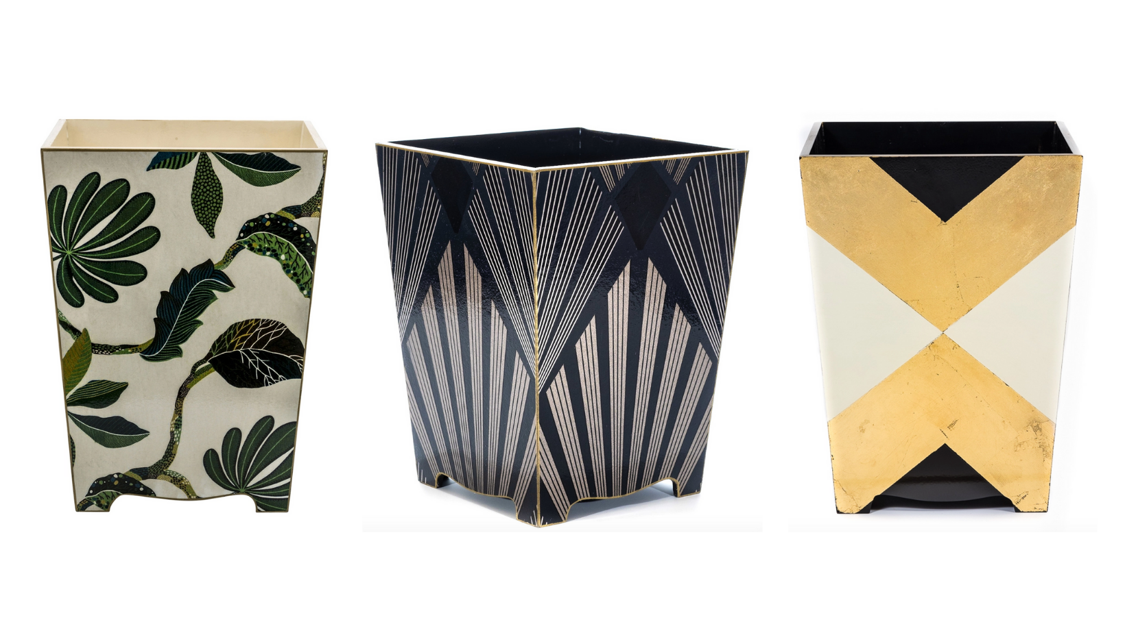 Decorative Designer Wood Waste Paper Bins 