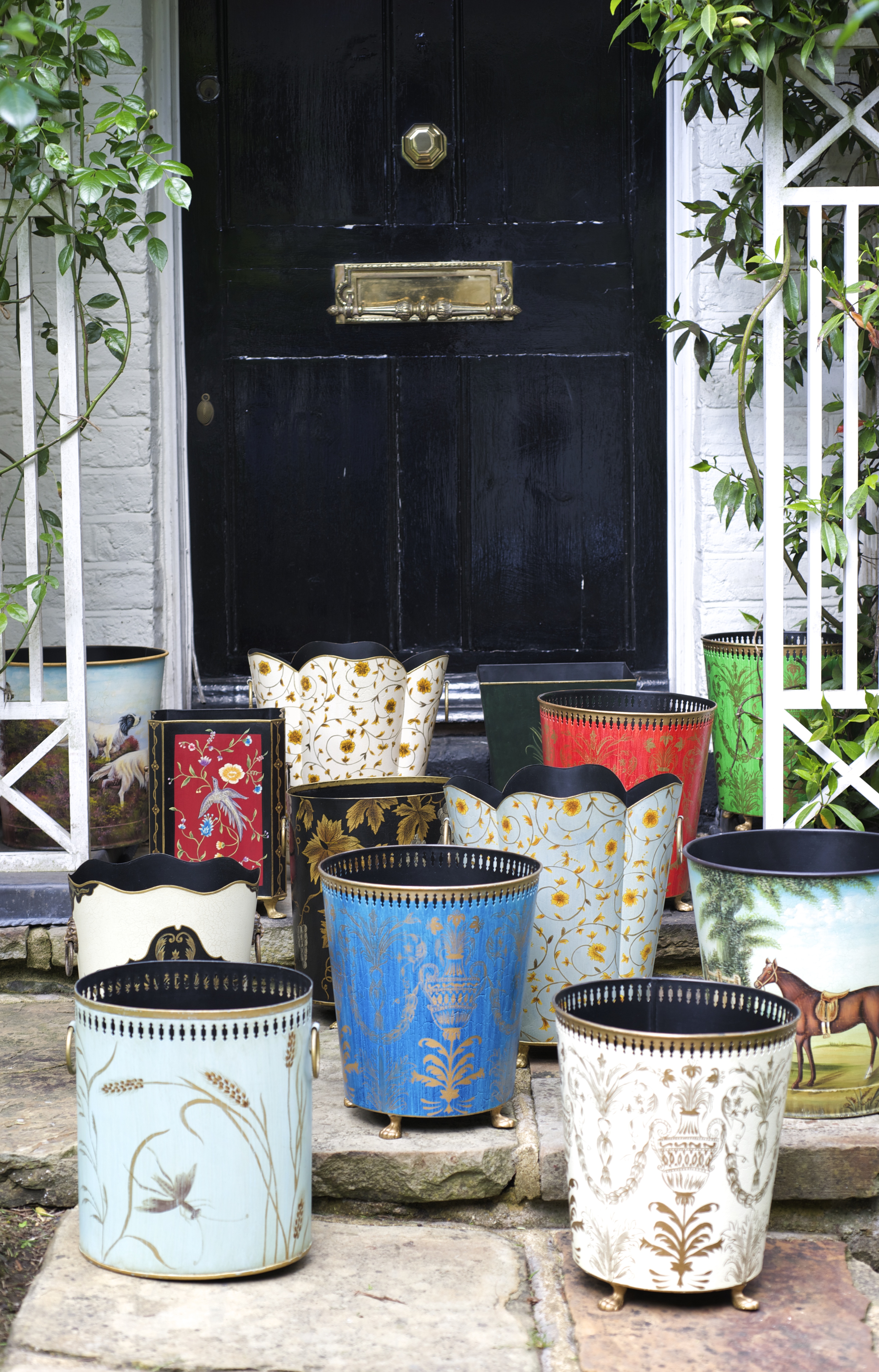 English Country House Decor Waste Paper Bins Baskets Accessories