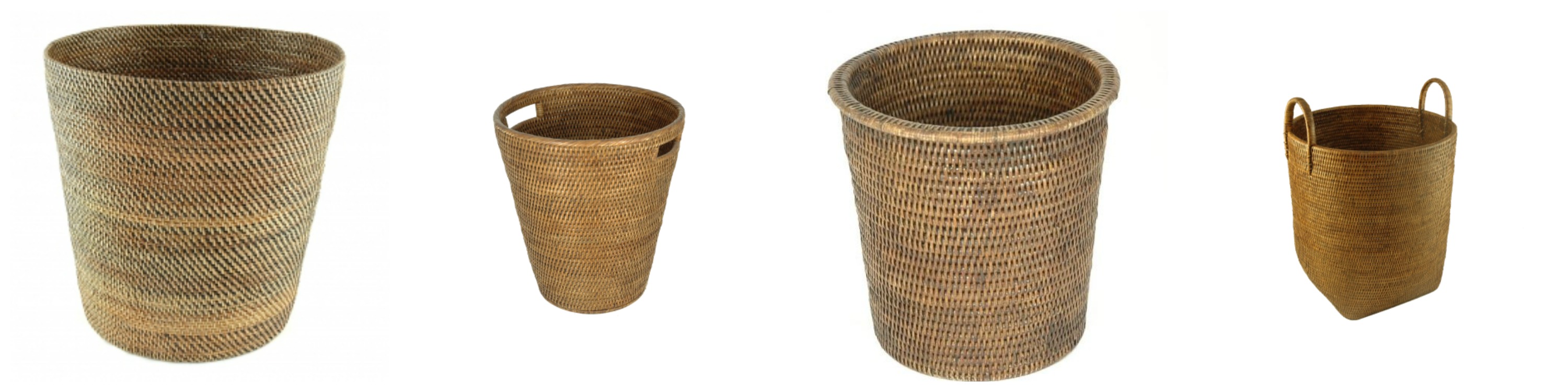 Rattan Waste Paper Bins Baskets Trash